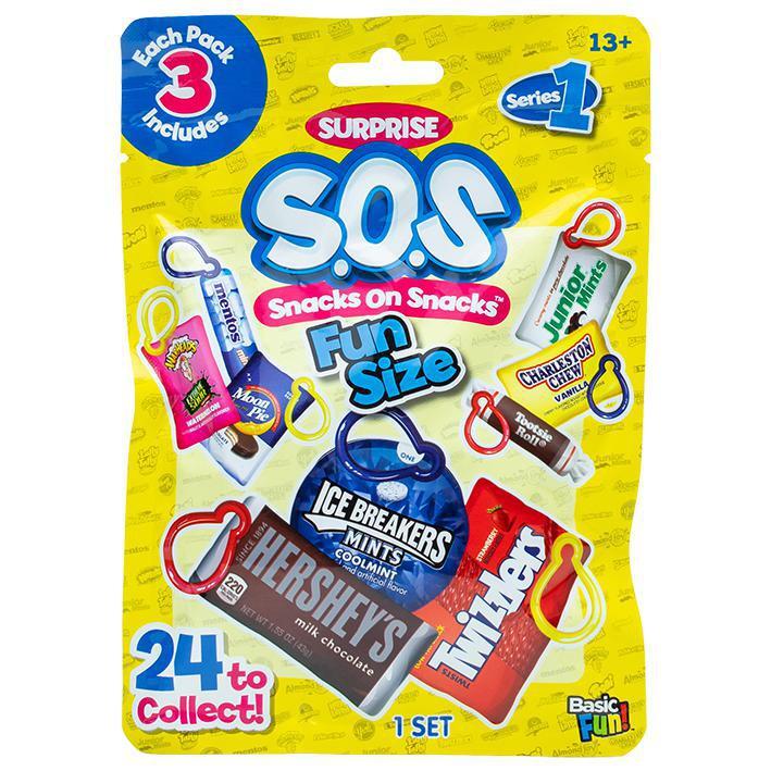Schylling sos fun size plush 3 pack dangler assorted venees